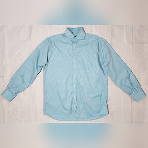 St Croix Men's Large Light Blue Plaid Button Down Shirt